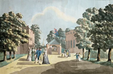 Koning George III en familie bij de Spa Well, Cheltenham, 1788
